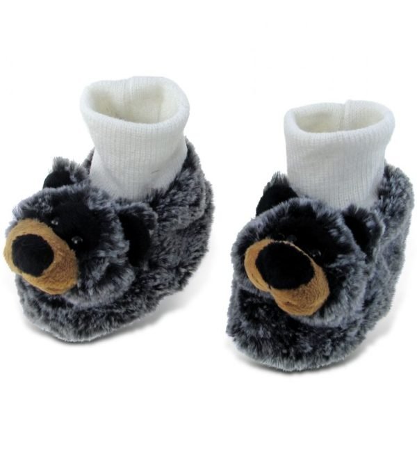 Black Bear – Super Soft Plush Baby Shoes
