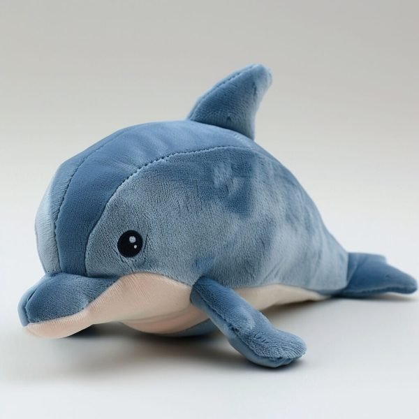 a blue plush toy dolphin