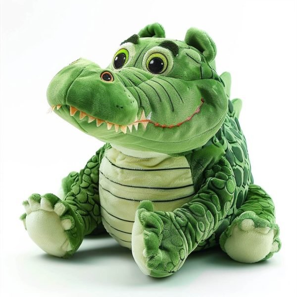a sitting plush toy alligator