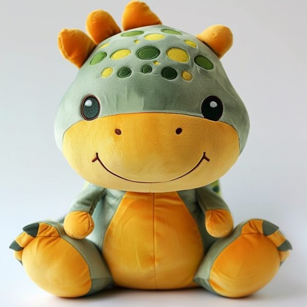 a sitting plush toy dinosaur