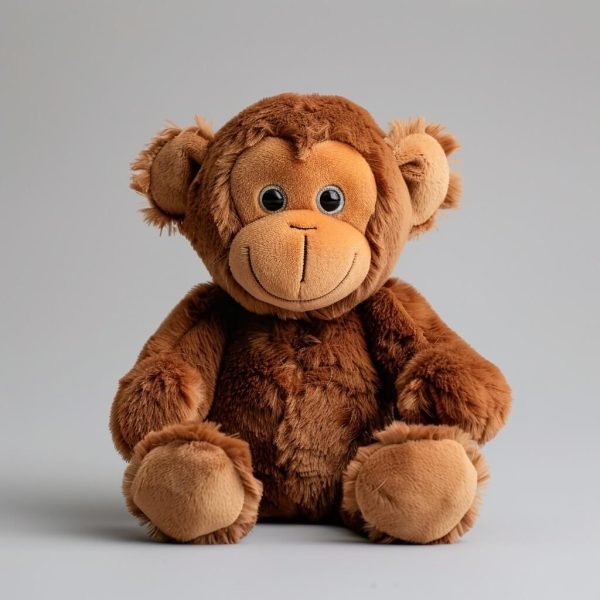a sitting plush toy monkey