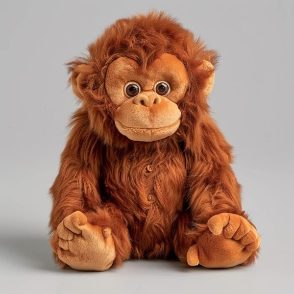 a sitting plush toy orangutan