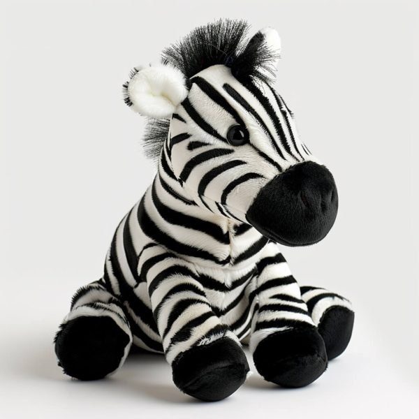 a sitting plush toy zebra